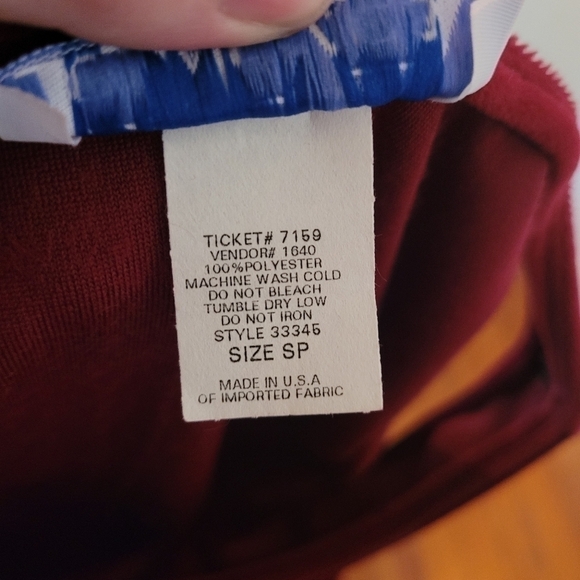 VINTAGE 90s Burgundy Oxblood Velvet Pocket Jumper Dress Size Small - Picture 10 of 10